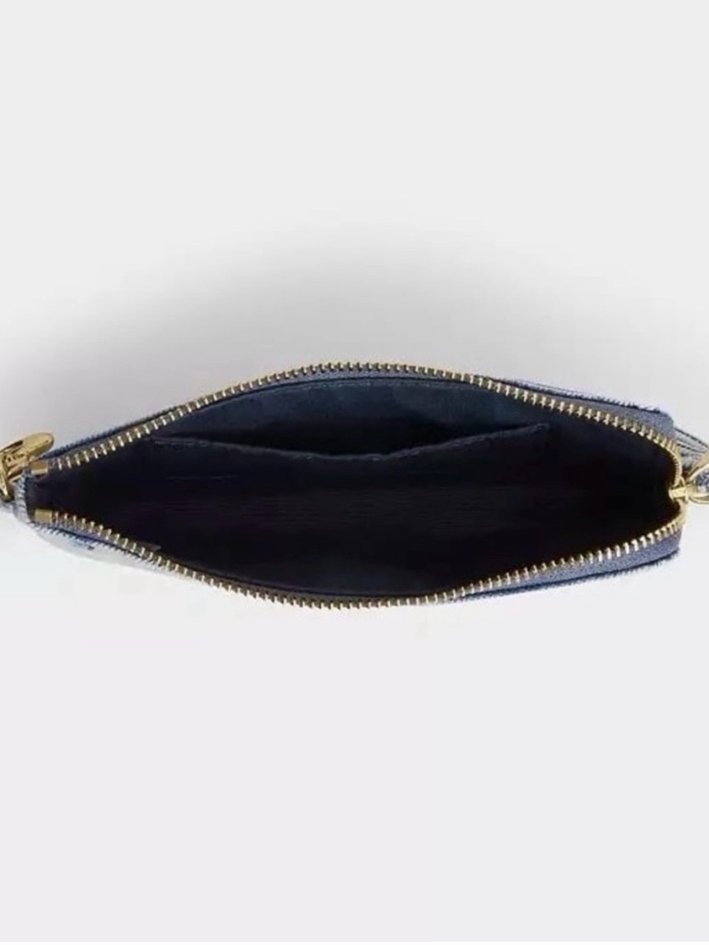 Coach Loved Denim Wristlet Bag with Cherry 🍒 Signature C Gold Charms! NEW - Picture 8 of 8